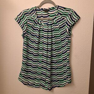 Worthington Striped Button Up Blouse Size Small